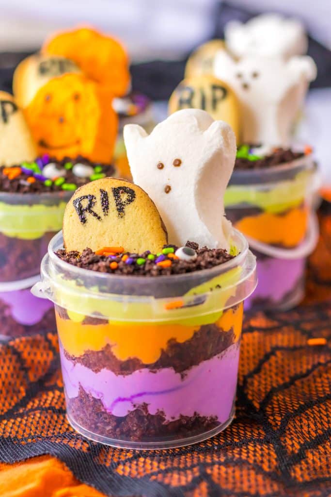 Graveyard Pudding Cups finished