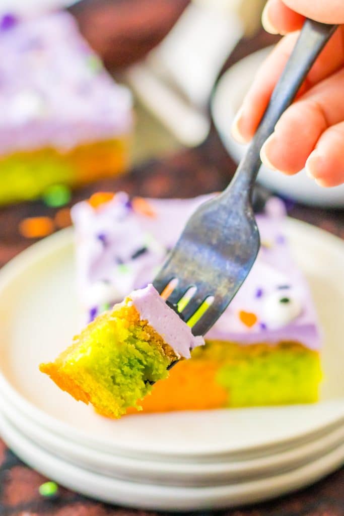 Halloween Sugar Cookie Bars on fork