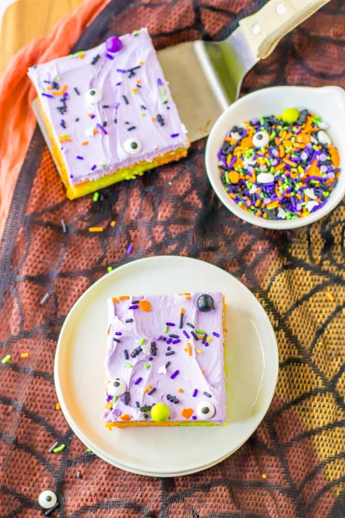 Halloween Sugar Cookie Bars plated