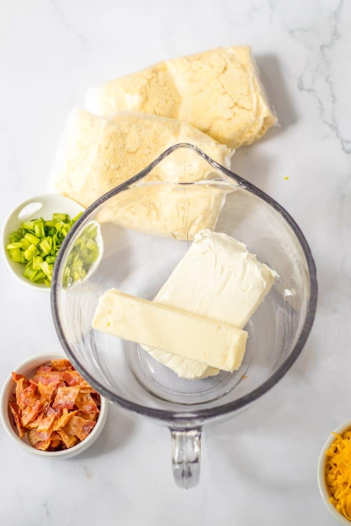 Loaded Cornbread Casserole ingredients in bowl
