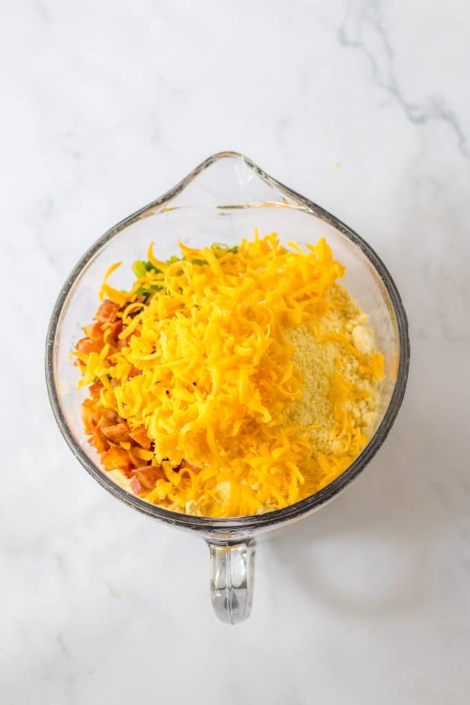 Loaded Cornbread Casserole ingredients in bowl