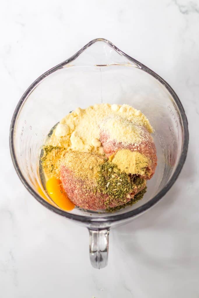 Mummy Meatballs ingredients in bowl