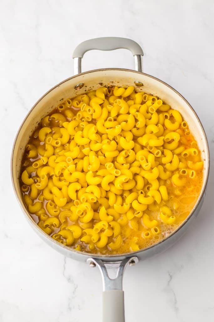 Homemade Cheeseburger Hamburger Helper in pot