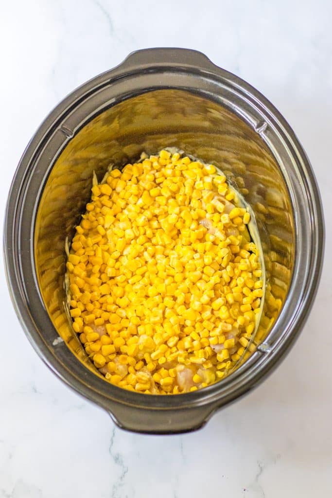 Slow Cooker Cheesy Chicken Rice in slow cooker