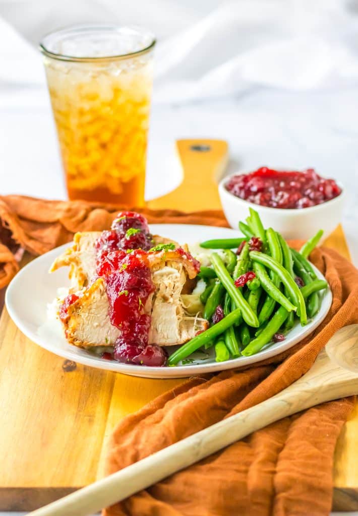 Slow Cooker Cranberry Pork plated