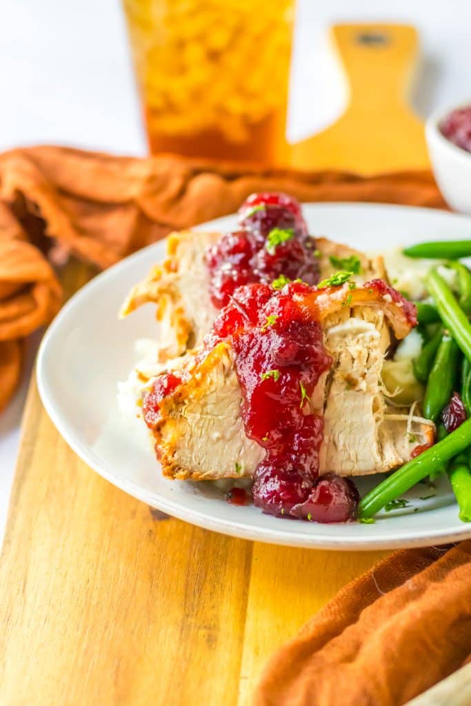 Slow Cooker Cranberry Pork plated