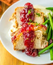 Slow Cooker Cranberry Pork plated