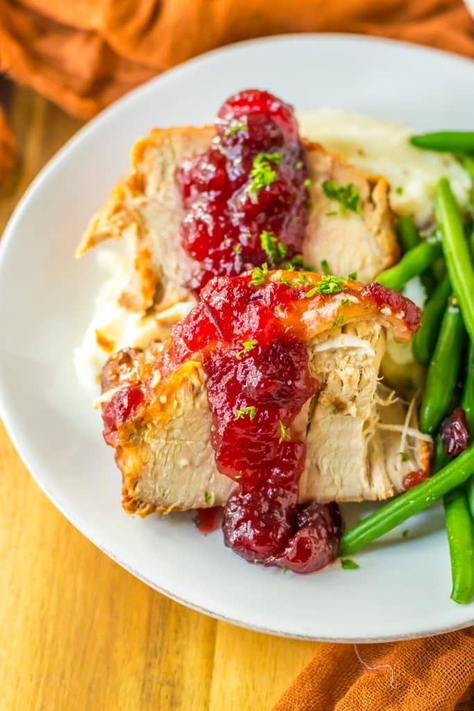 Slow Cooker Cranberry Pork plated