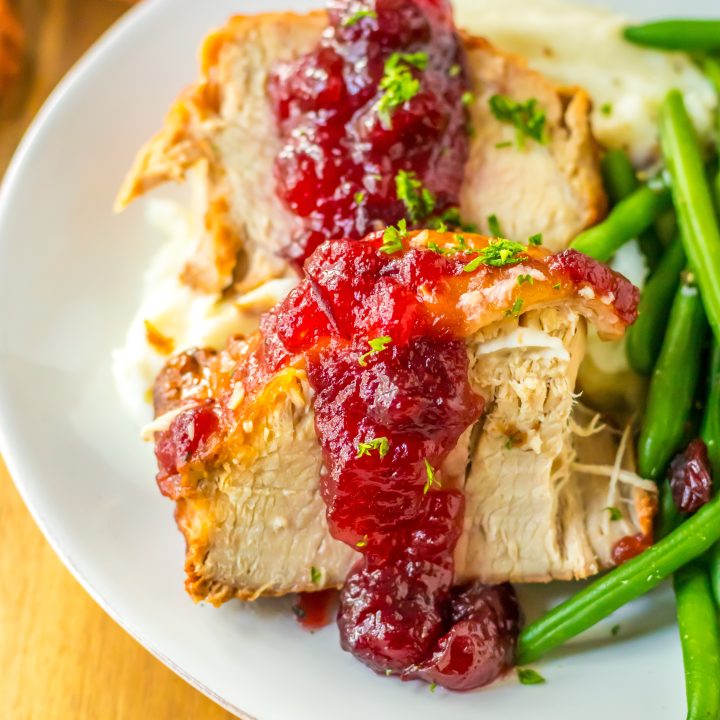Slow Cooker Cranberry Pork plated