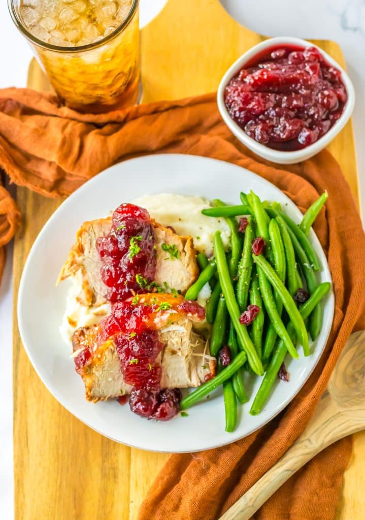 Slow Cooker Cranberry Pork plated
