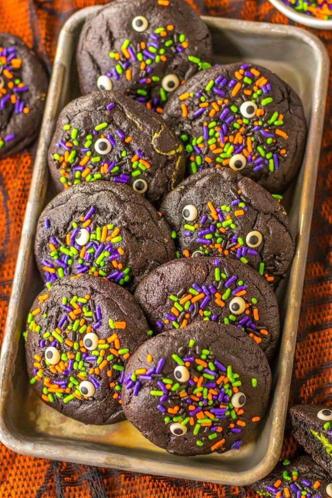 Stuffed Black Velvet Cookies on tray