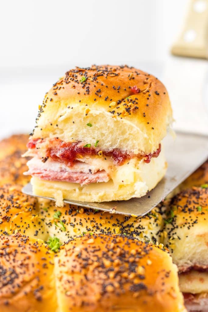 Cranberry Club Sliders out of pan