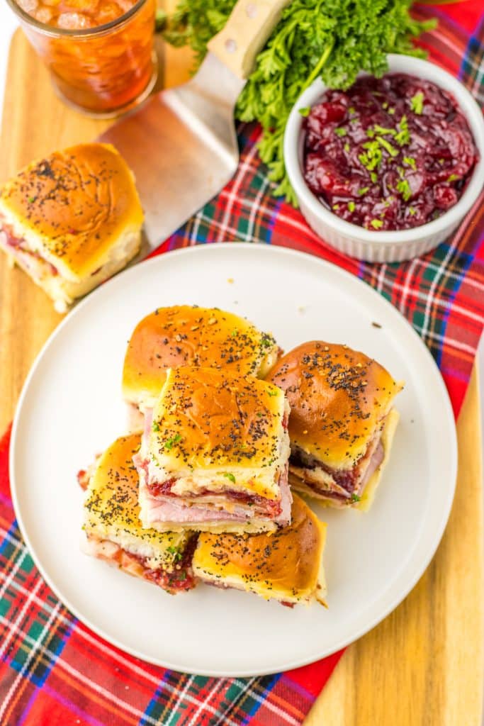 Cranberry Club Sliders plated