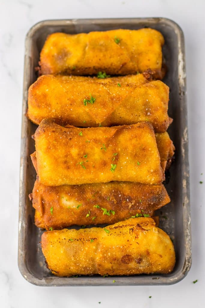 French Dip Egg Rolls fried