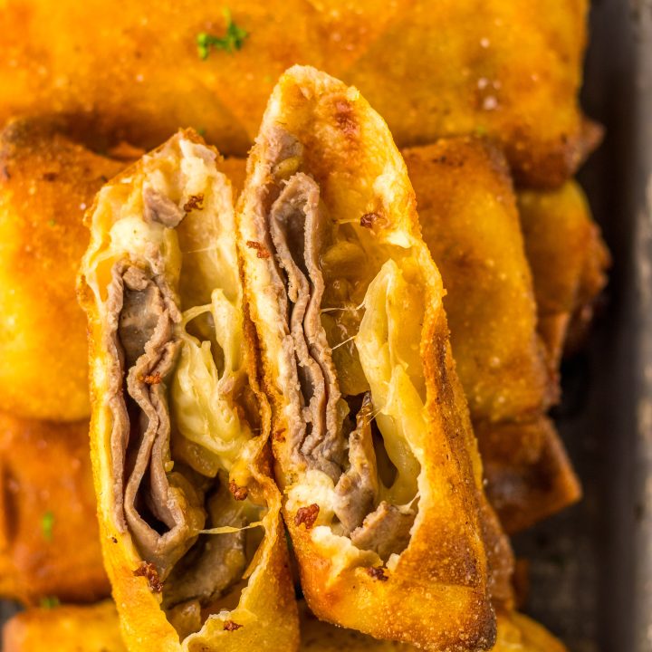 French Dip Egg Rolls plated