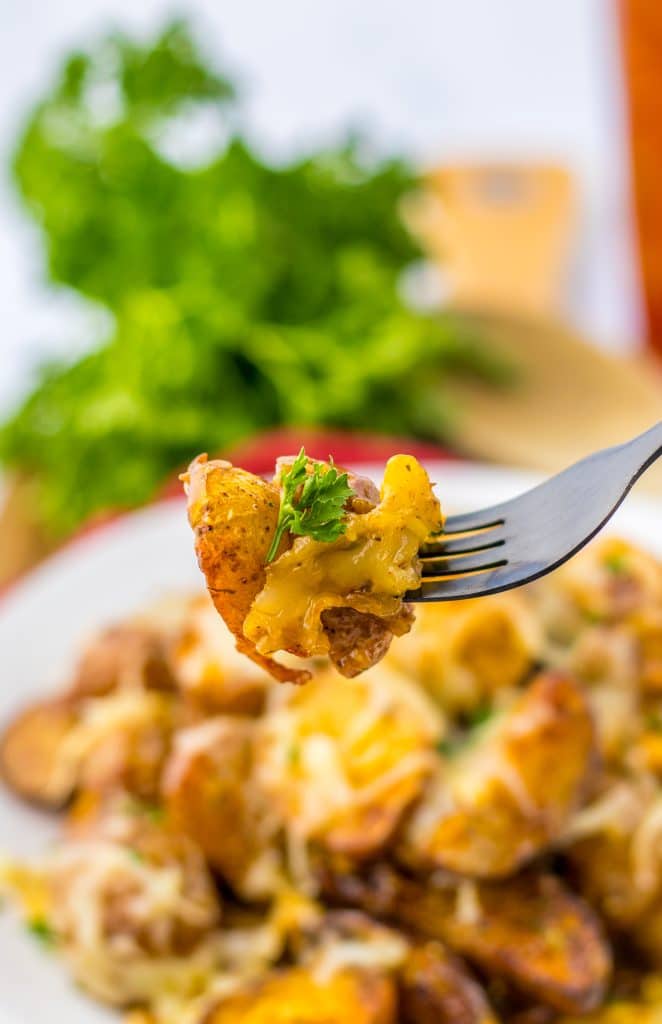 Garlic Parm Chicken & Potatoes fork