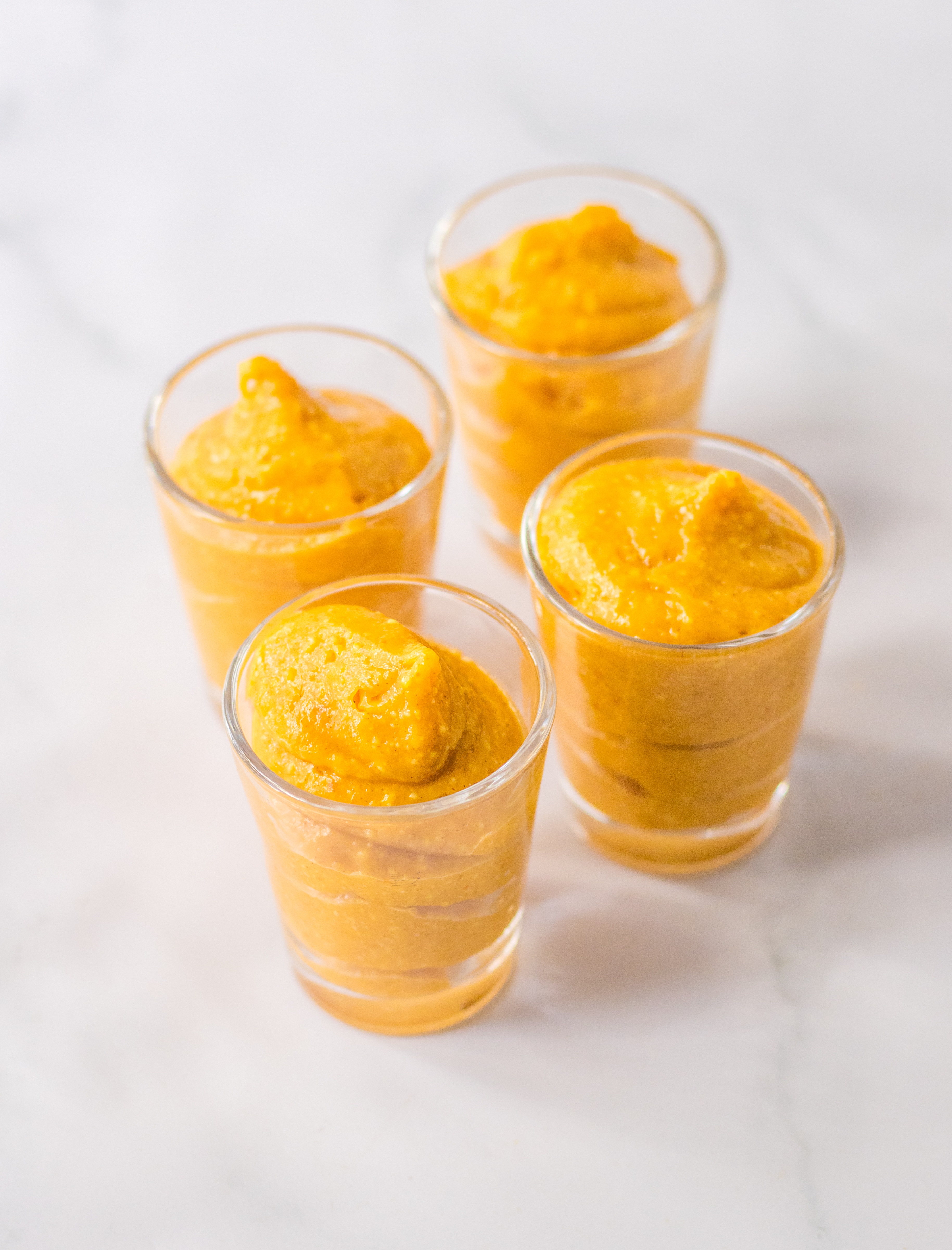 Pumpkin Pie Pudding Shots in glasses