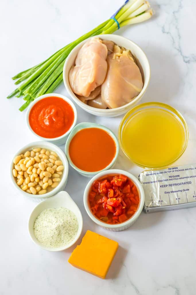 Slow Cooker Buffalo Chicken Chili ingredients