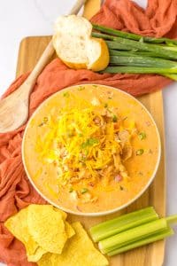 Slow Cooker Buffalo Chicken Chili plated