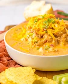 Slow Cooker Buffalo Chicken Chili in bowl