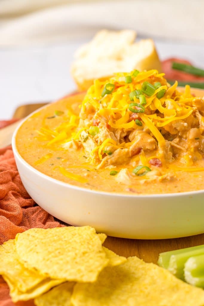 Slow Cooker Buffalo Chicken Chili in bowl