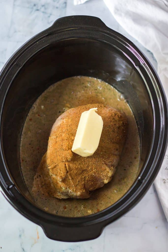 Slow Cooker Turkey Breast and Gravy in slow cooker