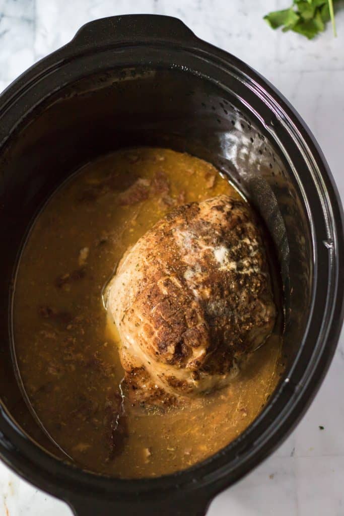 Slow Cooker Turkey Breast and Gravy in slow cooker