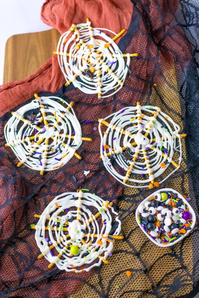 Spiderweb Pretzel Bark finished