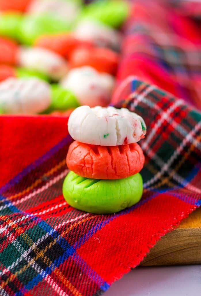 Christmas Cream Cheese Mints stacked