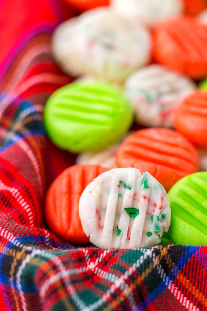 Christmas Cream Cheese Mints plated