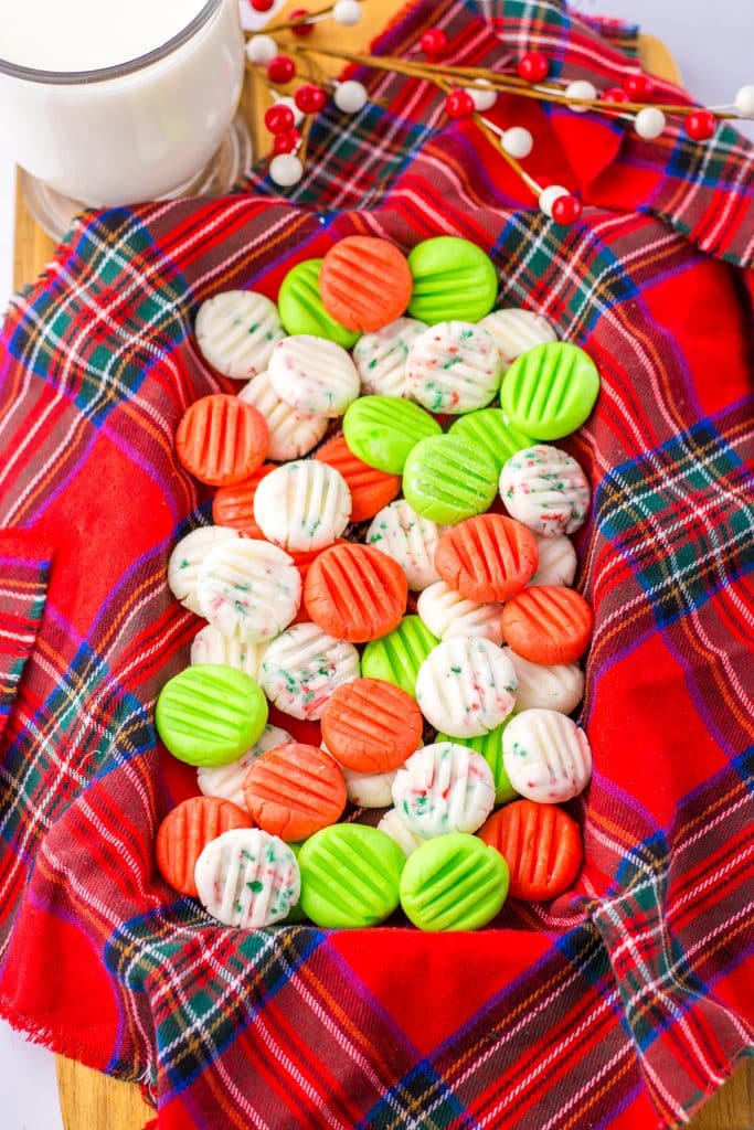 Christmas Cream Cheese Mints plated