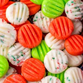 Christmas Cream Cheese Mints on plate