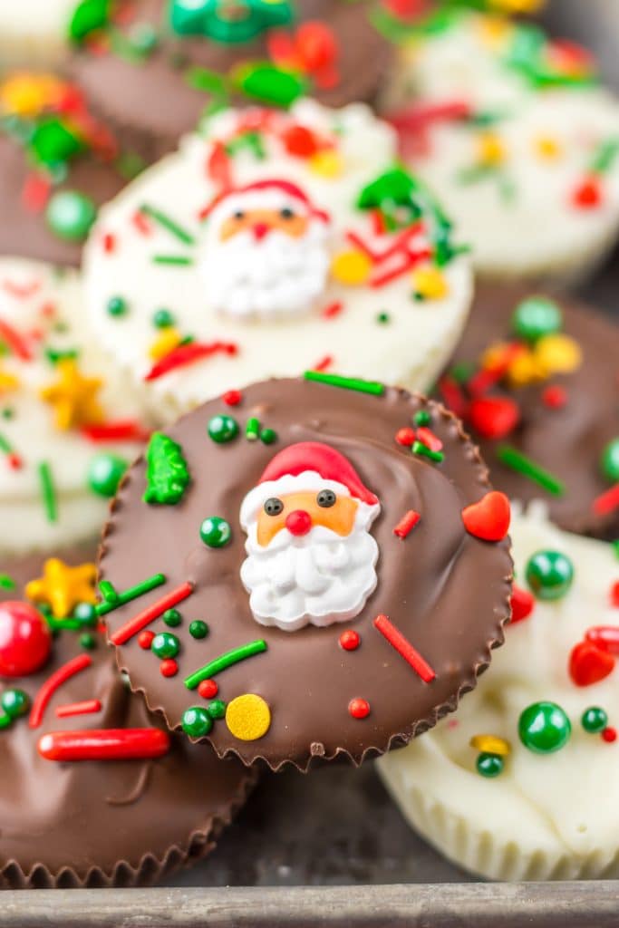 Christmas Peanut Butter Cups close up