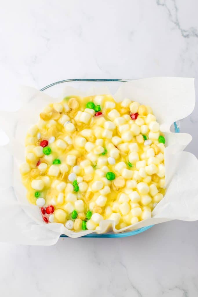 Christmas Rocky Road Candy in pan