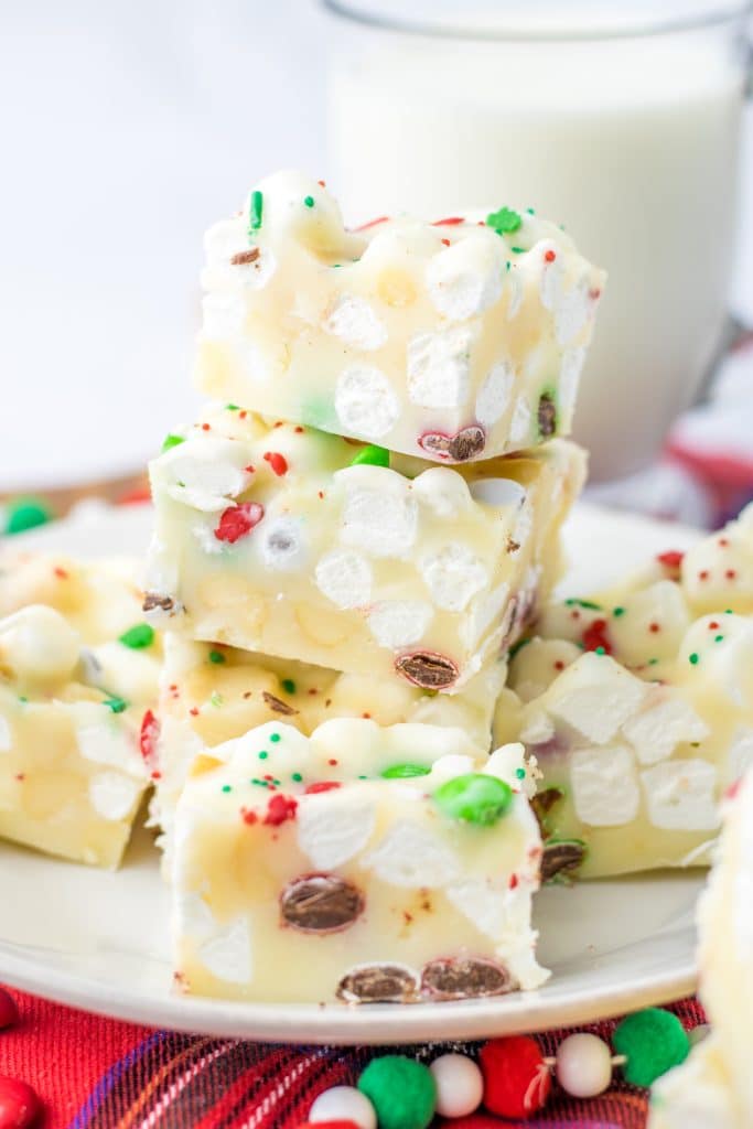 Christmas Rocky Road Candy stacked