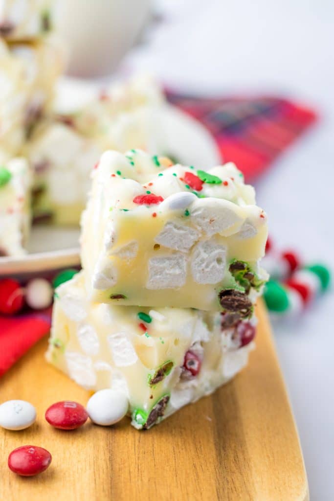 Christmas Rocky Road Candy stacked