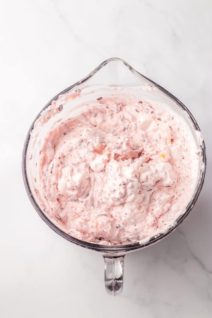 Cranberry Fluff ingredients mixed