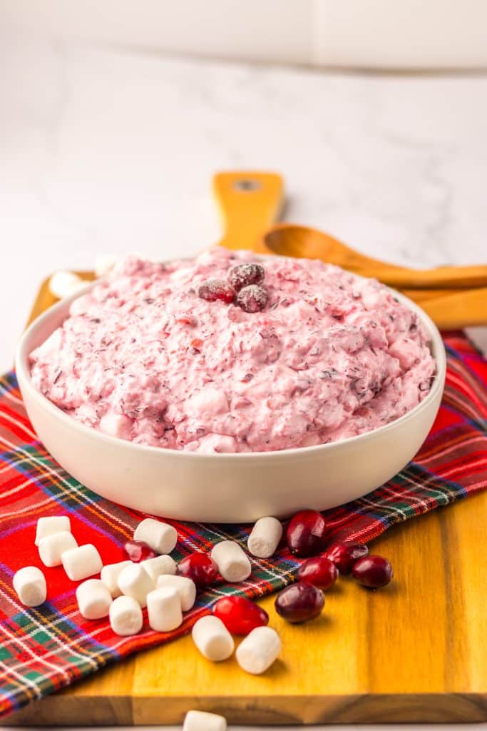 Cranberry Fluff in a bowl