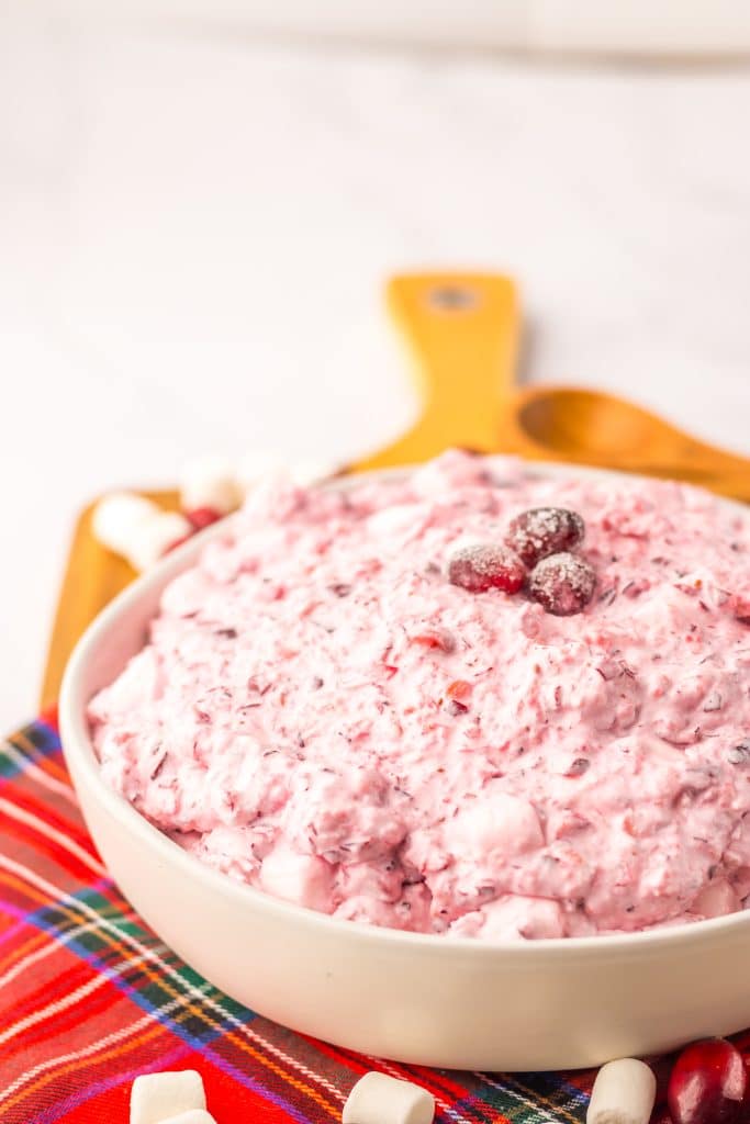 Cranberry Fluff in a bowl