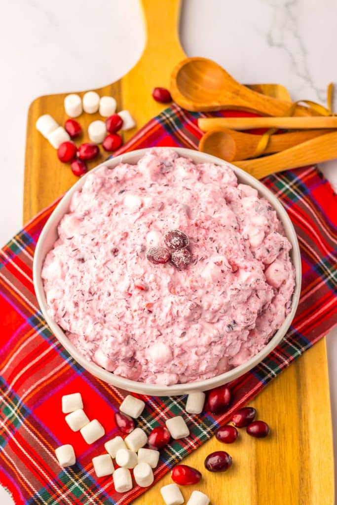 Cranberry Fluff in a bowl