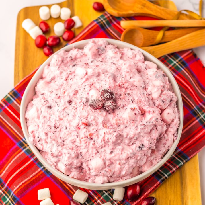 Cranberry Fluff in a bowl