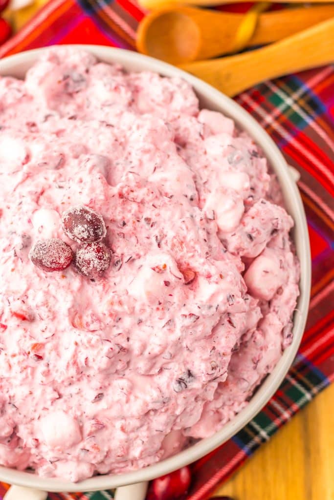 Cranberry Fluff in a bowl