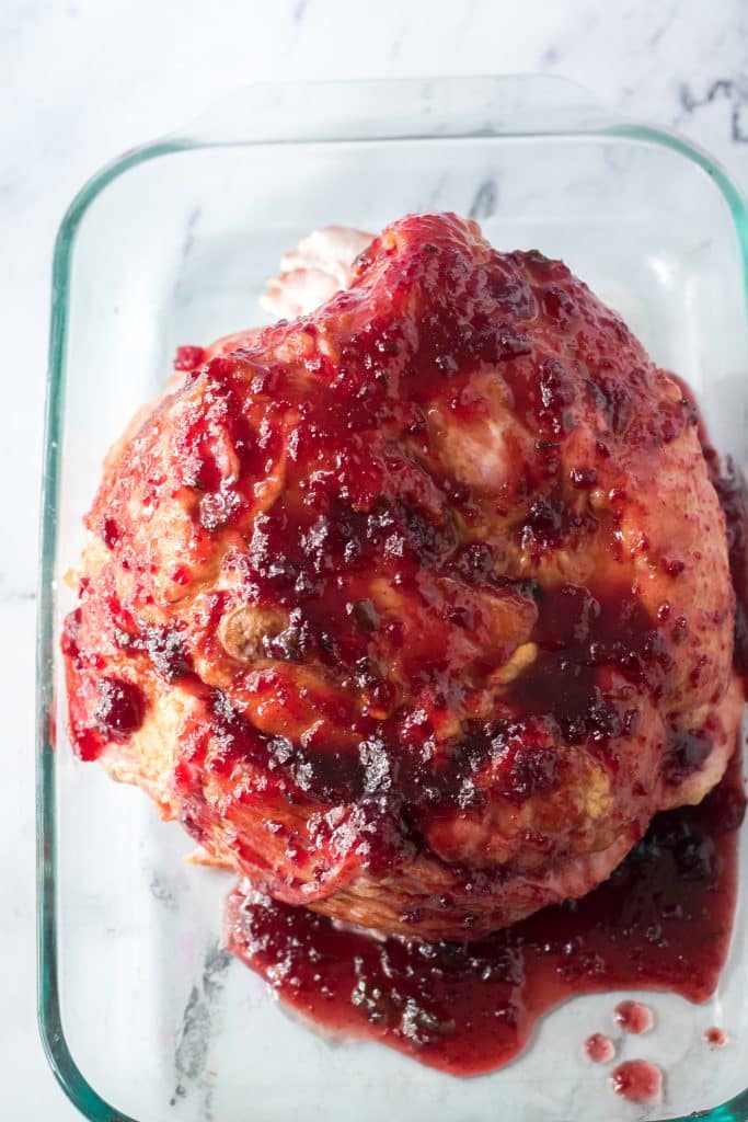 Cranberry Pepperjelly Spiral Ham glazed