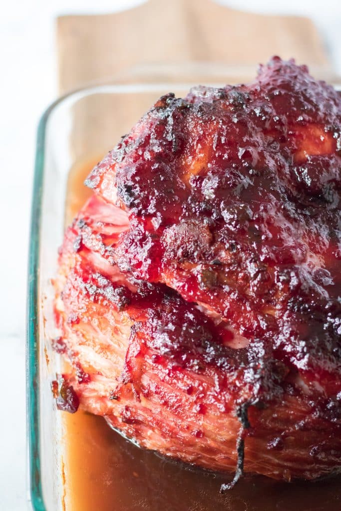 Cranberry Pepperjelly Spiral Ham glazed