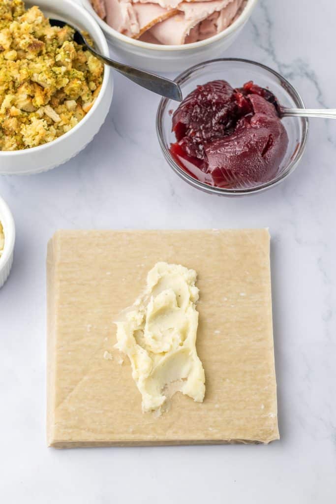 Thanksgiving Egg Rolls process