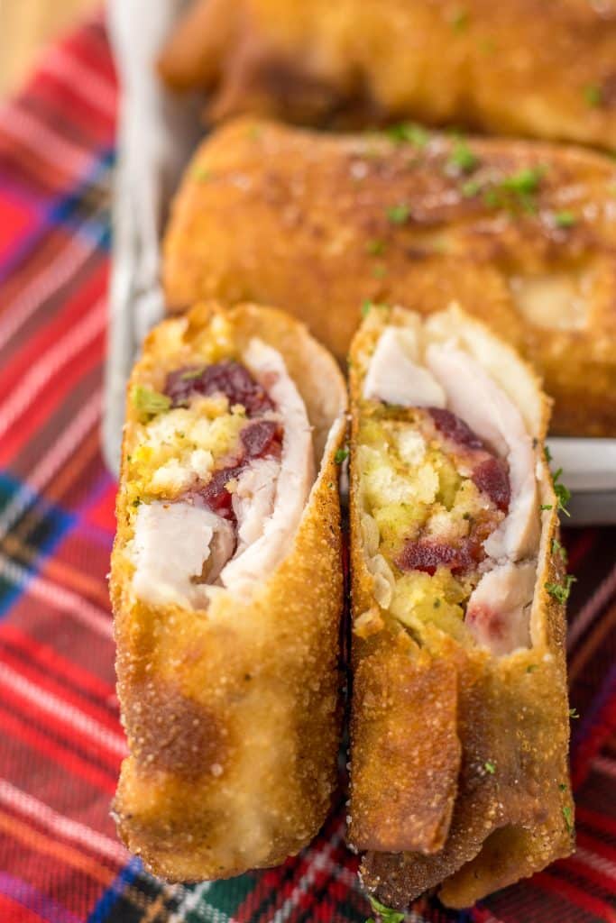 Thanksgiving Egg Rolls close up