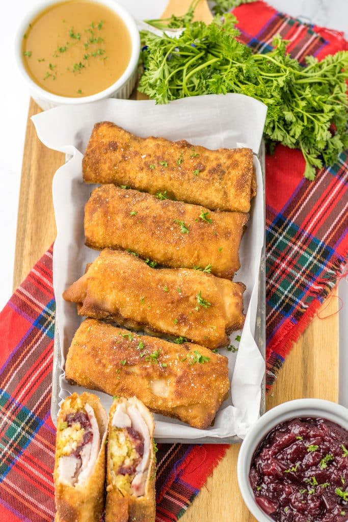 Thanksgiving Egg Rolls plated