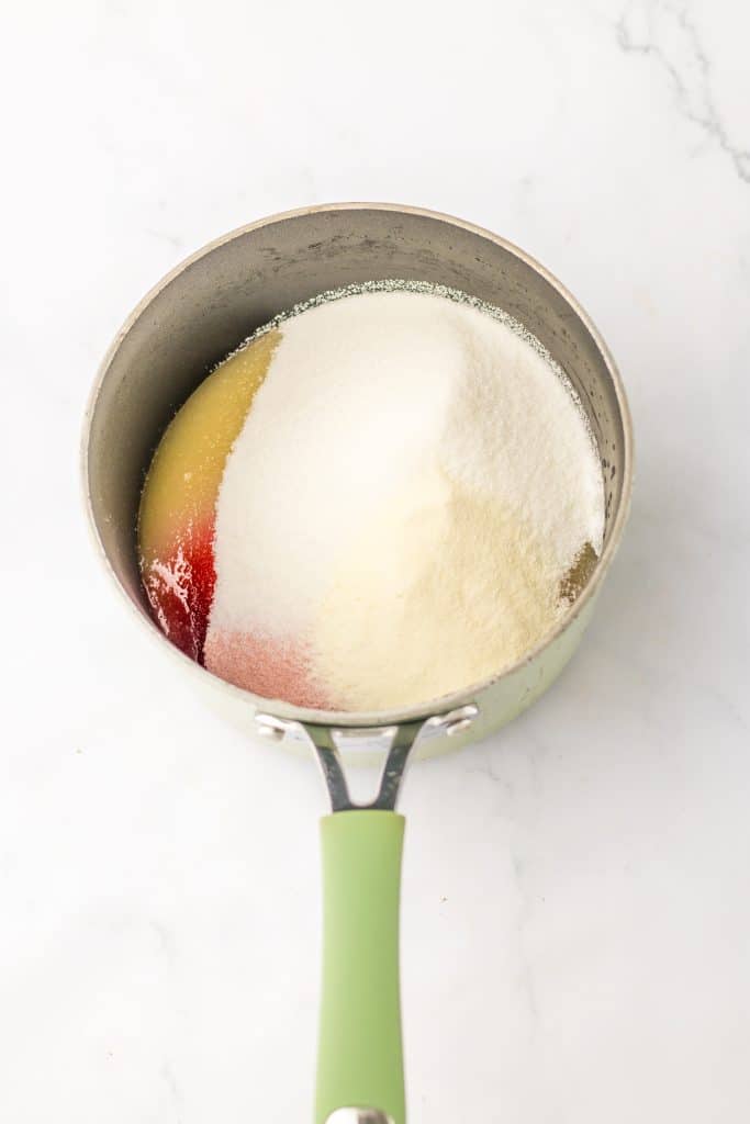 Christmas Gumdrops ingredients in pan