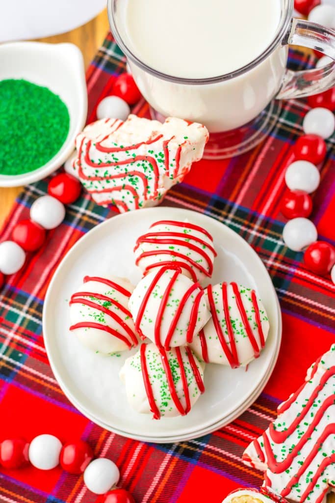 Christmas Tree Cake Balls plated
