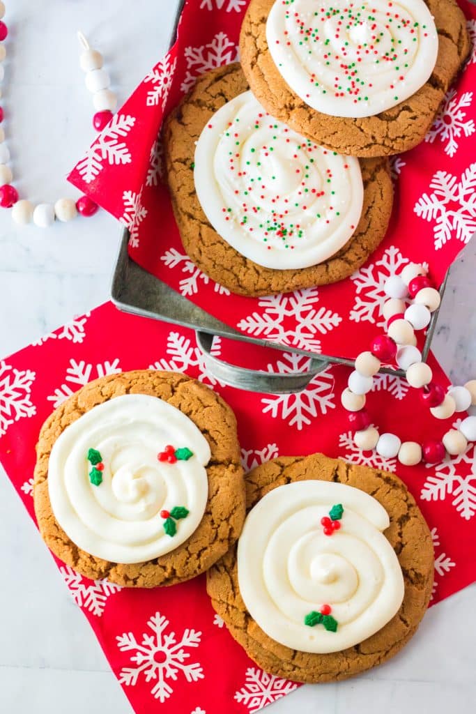 Frosted Gingerbread Cookies plated